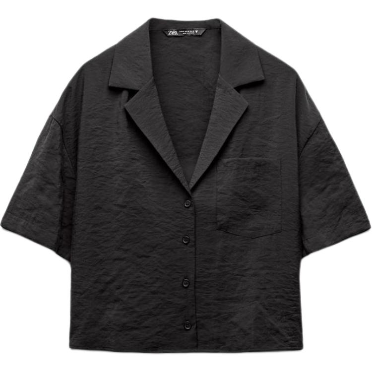 Zara TRF Solid Color Vertical Short Versatile Polo Collar Short Sleeve Shirt Women shirts Black 7976261-800 XS
Zara TRF Solid Color Vertical Short Versatile Polo Collar Short Sleeve Shirt Women shirts Black 7976261-800 XS