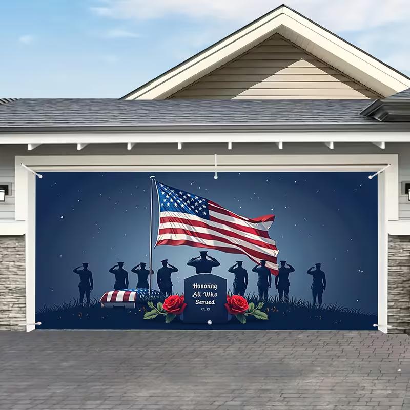 2D Veterans Day Garage Door Backdrop, American Flag & Saluting Soldiers Photography Background Cloth 47.2x31.5inch/120*80cm
2D Veterans Day Garage Door Backdrop, American Flag & Saluting Soldiers Photography Background Cloth 47.2x31.5inch/120*80cm