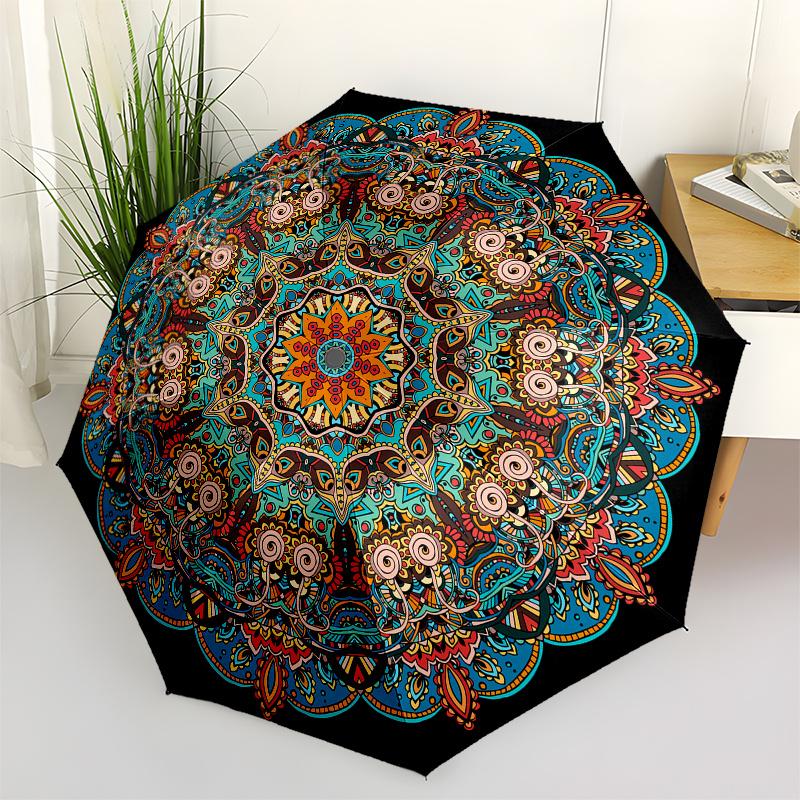 Mandala, Symmetry themed Eight rib Automatic Folding Umbrella Is Suitable for Both Men and Women, Making It A Perfect Christmas and Valentin
Mandala, Symmetry themed Eight rib Automatic Folding Umbrella Is Suitable for Both Men and Women, Making It A Perfect Christmas and Valentin