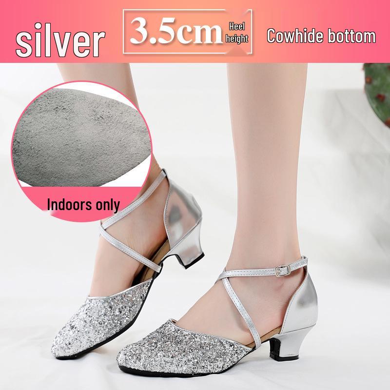 Жіночі латиноамериканські танцювальні туфлі - М яка підошва, високі підбори для квадратних танців 34
Жіночі латиноамериканські танцювальні туфлі - М яка підошва, високі підбори для квадратних танців 34