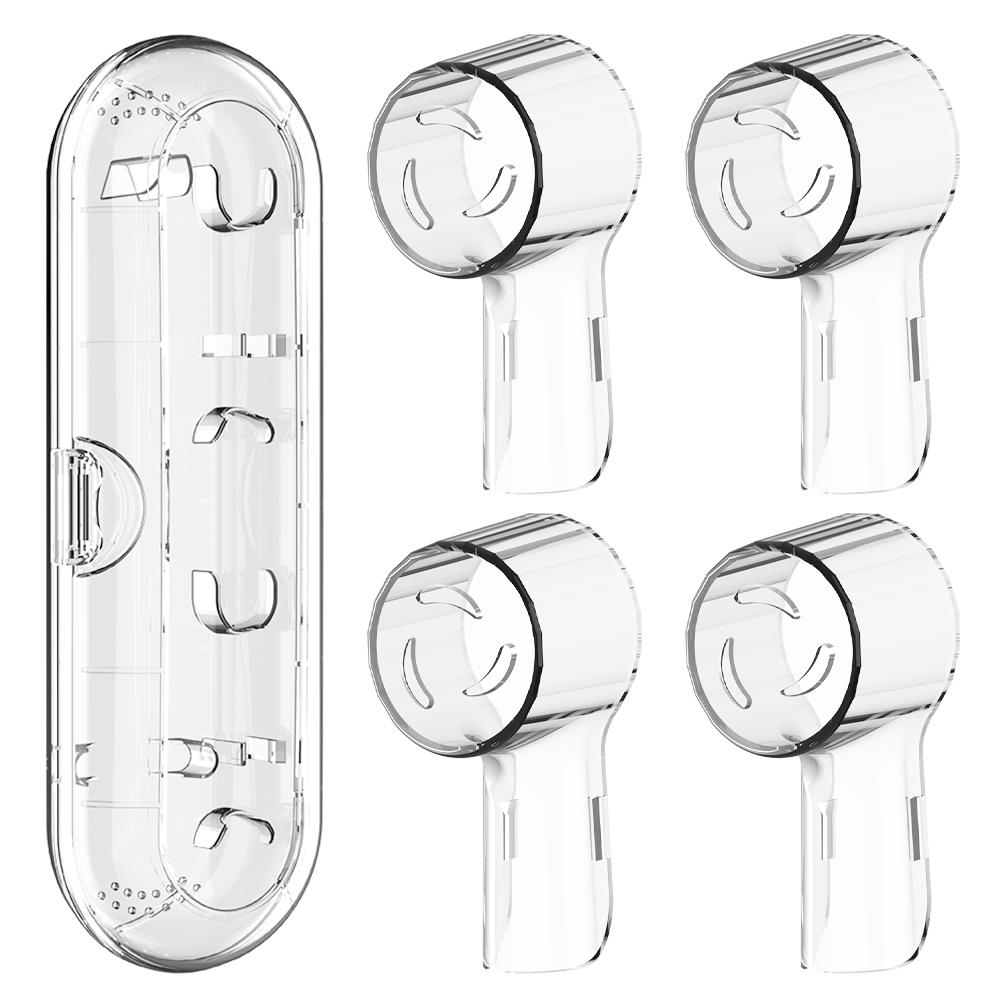 Toothbrush Travel Case and 4 Brush Head Protective Cover Caps for Travel and Home, Compatible with Oral B Electric Toothbrushes
Toothbrush Travel Case and 4 Brush Head Protective Cover Caps for Travel and Home, Compatible with Oral B Electric Toothbrushes