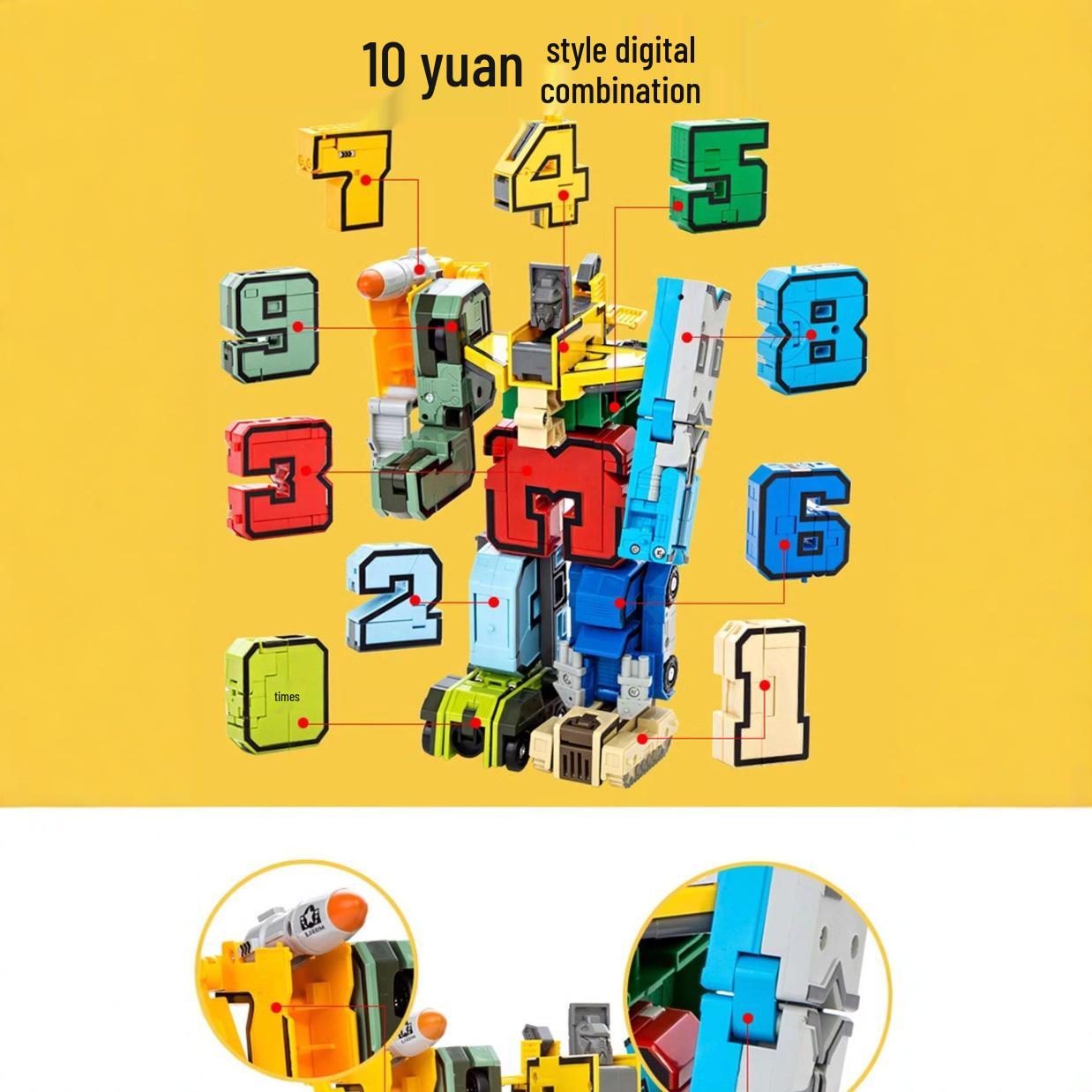 Educational Number Transforming Robot Toy for Boys Ages 3-6, 5-in-1 Building Blocks Birthday Gift 15*10*6CM
Educational Number Transforming Robot Toy for Boys Ages 3-6, 5-in-1 Building Blocks Birthday Gift 15*10*6CM