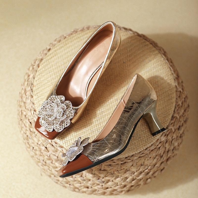 French color matching high heels women s thin heels are not tired of feet 2025 new spring and autumn small heels rhinestone flower light mouth sin 34
French color matching high heels women s thin heels are not tired of feet 2025 new spring and autumn small heels rhinestone flower light mouth sin 34