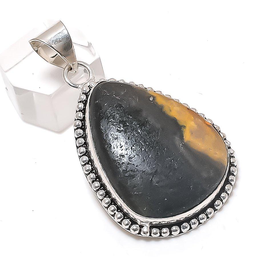 Bumble Bee Jasper Gemstone 925 Sterling Silver Jewelry Pendant 2.13
Bumble Bee Jasper Gemstone 925 Sterling Silver Jewelry Pendant 2.13