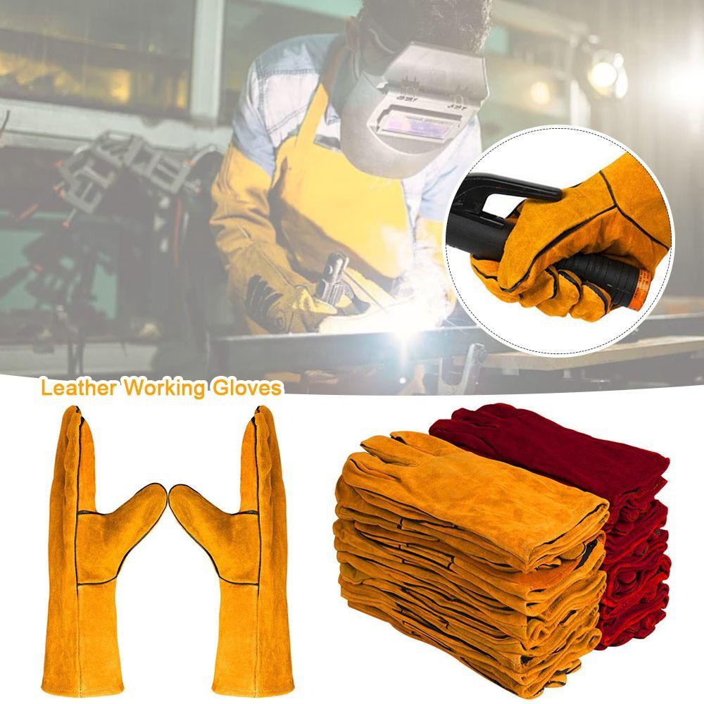 Wear-resistant Leather Working Gloves Fire Protection Safety Gloves Safety Protection червоний 
Wear-resistant Leather Working Gloves Fire Protection Safety Gloves Safety Protection червоний
