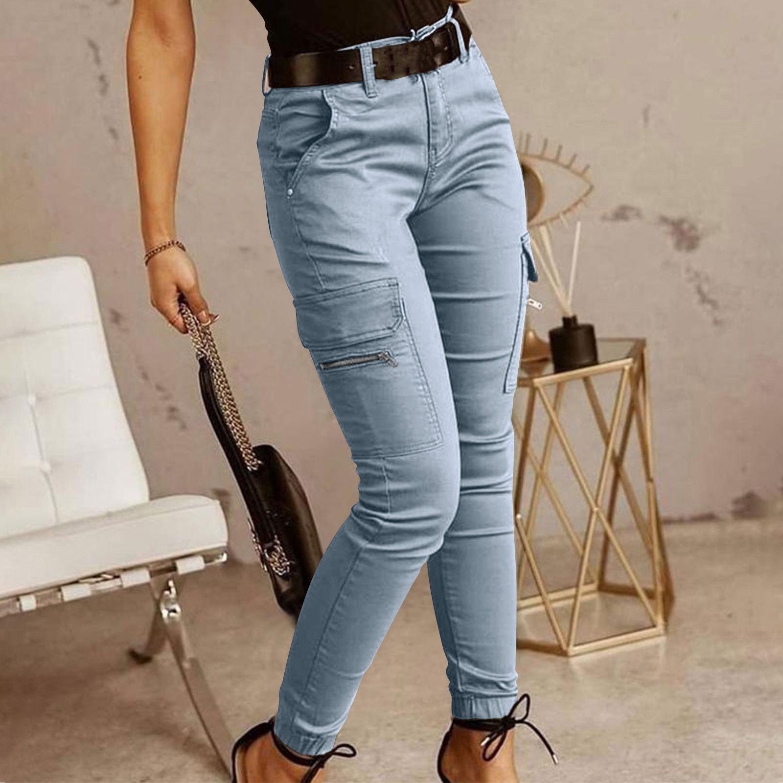 Women s Solid Color Mid-Waist Jogger Pants with Button & Pockets S світло-синій колір
Women s Solid Color Mid-Waist Jogger Pants with Button & Pockets S світло-синій колір