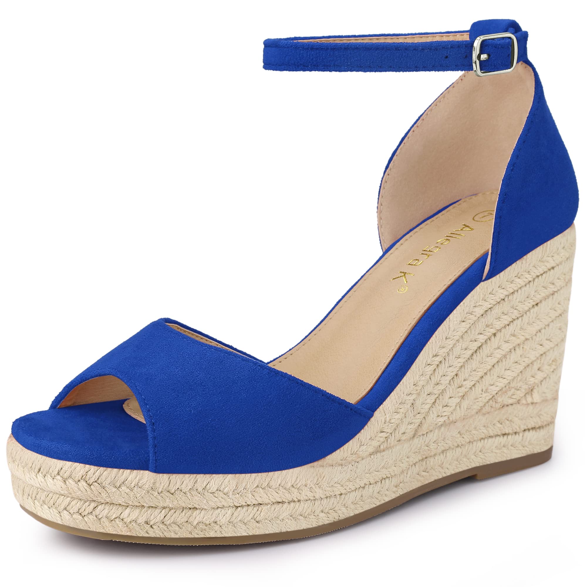 Allegra K Women s Platform Wedge Heel Sandals with Ankle Strap, Dark Blue, Size 25.5cm
Allegra K Women s Platform Wedge Heel Sandals with Ankle Strap, Dark Blue, Size 25.5cm