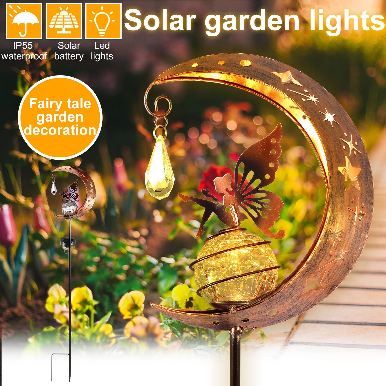 Moon Flower Fairy Design Solar Outdoor Iron Art Glass Ball LED Ground Light Lawn Garden Decor Light A
Moon Flower Fairy Design Solar Outdoor Iron Art Glass Ball LED Ground Light Lawn Garden Decor Light A
