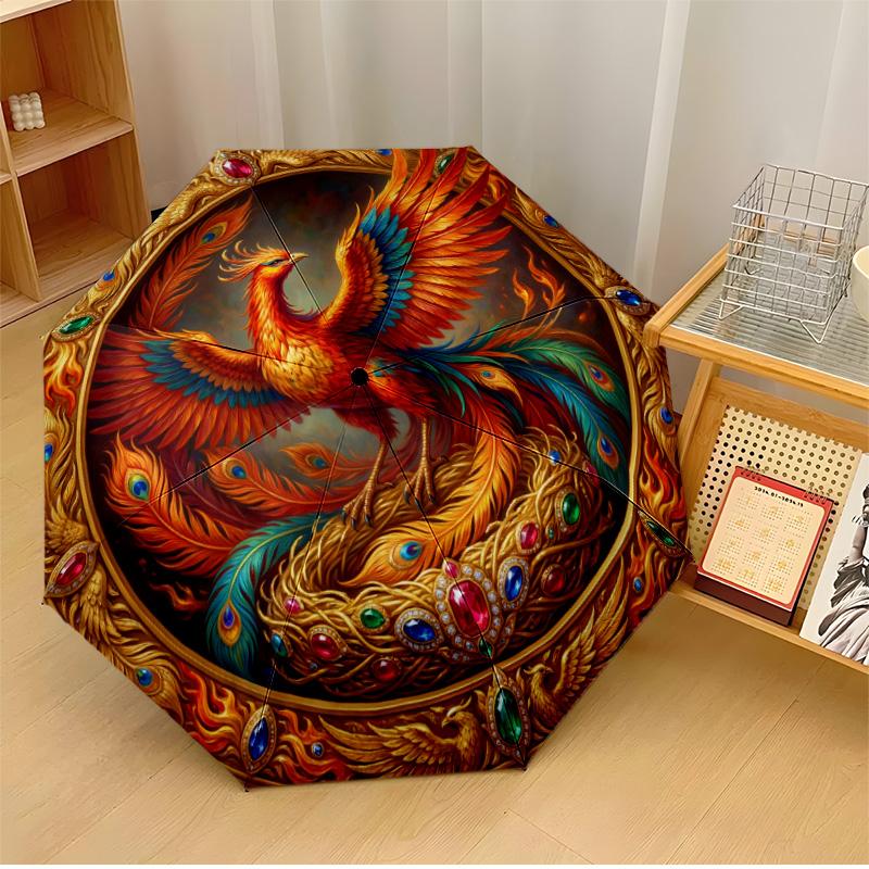 Golden Phoenix Ornament Printed umbrella windproof folding umbrella portable sun and rain umbrella suitable for gifting
Golden Phoenix Ornament Printed umbrella windproof folding umbrella portable sun and rain umbrella suitable for gifting