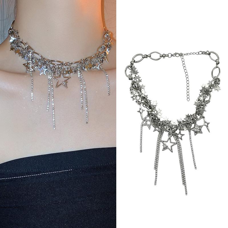 Панк-стиль Bling Bling Chain Star Tassel Choker намисто для жінок ювелірні вироби вечірні ошийники намисто
Панк-стиль Bling Bling Chain Star Tassel Choker намисто для жінок ювелірні вироби вечірні ошийники намисто