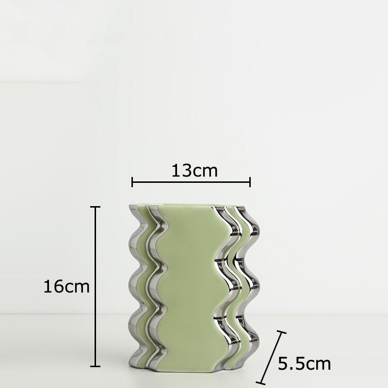 Silver Plated Wavy Ceramic Vase Abstract Art Plant Pot Table Decoration Flower Vases Flowers Arrangement Room Aesthetic Decor
Silver Plated Wavy Ceramic Vase Abstract Art Plant Pot Table Decoration Flower Vases Flowers Arrangement Room Aesthetic Decor