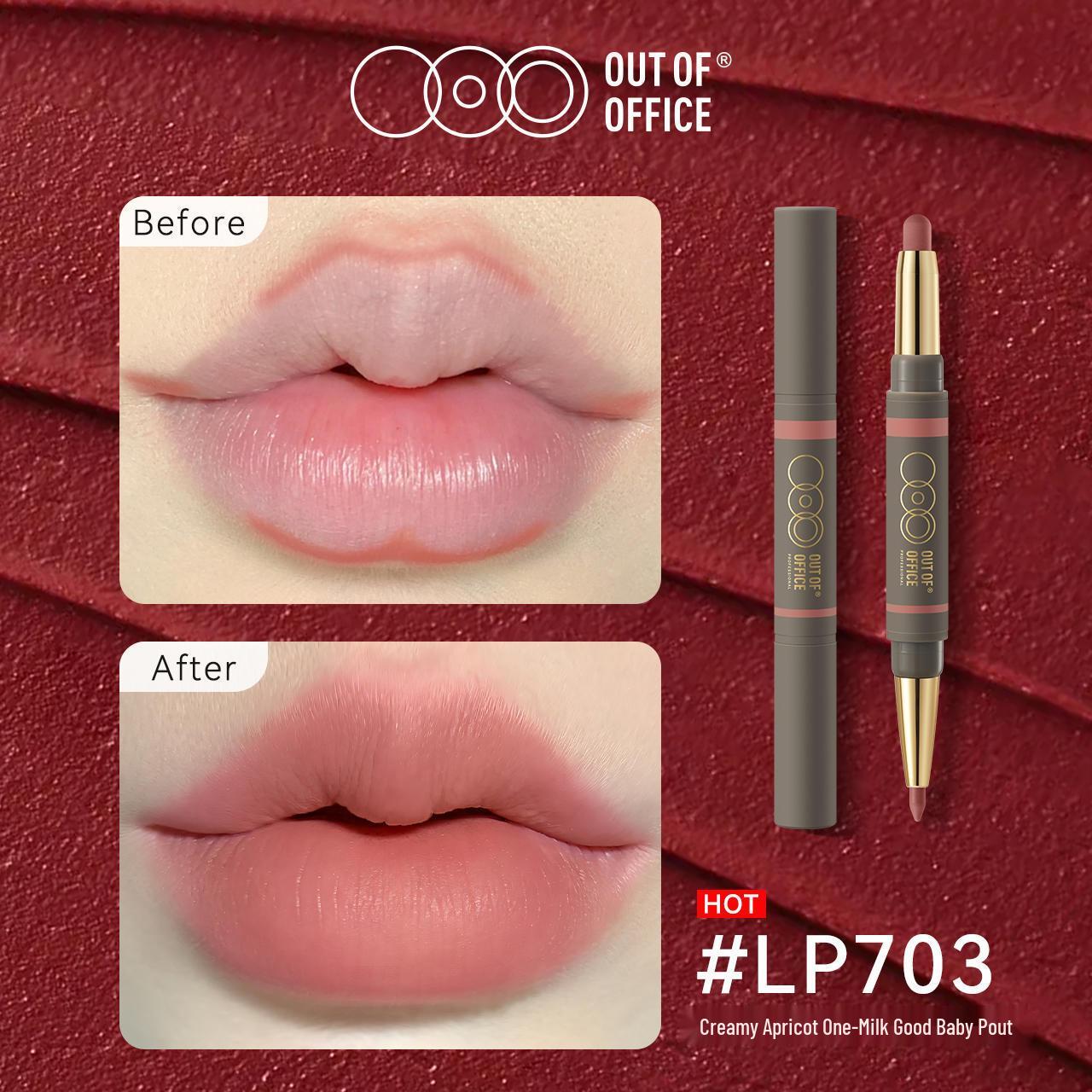 OUTOFOFFICE Double-ended Waterproof Lip Liner & Plumping Nude Lipstick Pen 1g + 300mg
OUTOFOFFICE Double-ended Waterproof Lip Liner & Plumping Nude Lipstick Pen 1g + 300mg