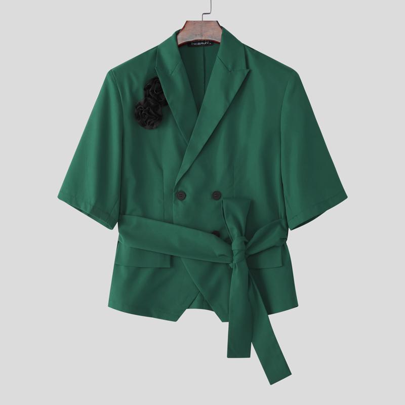 INCERUN Летние мужские пиджаки с лацканами, с рукавами до локтя, на одной пуговице, с цветочным принтом, на шнуровке, повседневные, для вечеринок, короткие, тонкие XL зелёный
INCERUN Летние мужские пиджаки с лацканами, с рукавами до локтя, на одной пуговице, с цветочным принтом, на шнуровке, повседневные, для вечеринок, короткие, тонкие XL зелёный