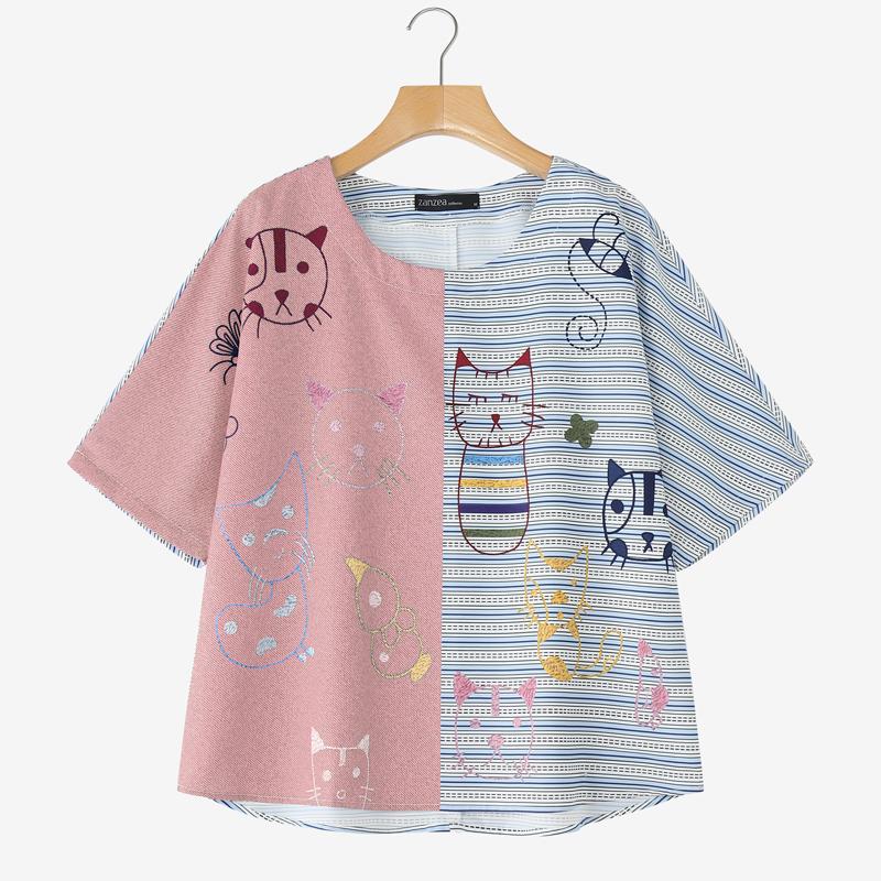 ZANZEA Женские повседневные футболки с круглым вырезом, рукавами 3/4, свободного кроя, в стиле пэчворк S розовый
ZANZEA Женские повседневные футболки с круглым вырезом, рукавами 3/4, свободного кроя, в стиле пэчворк S розовый