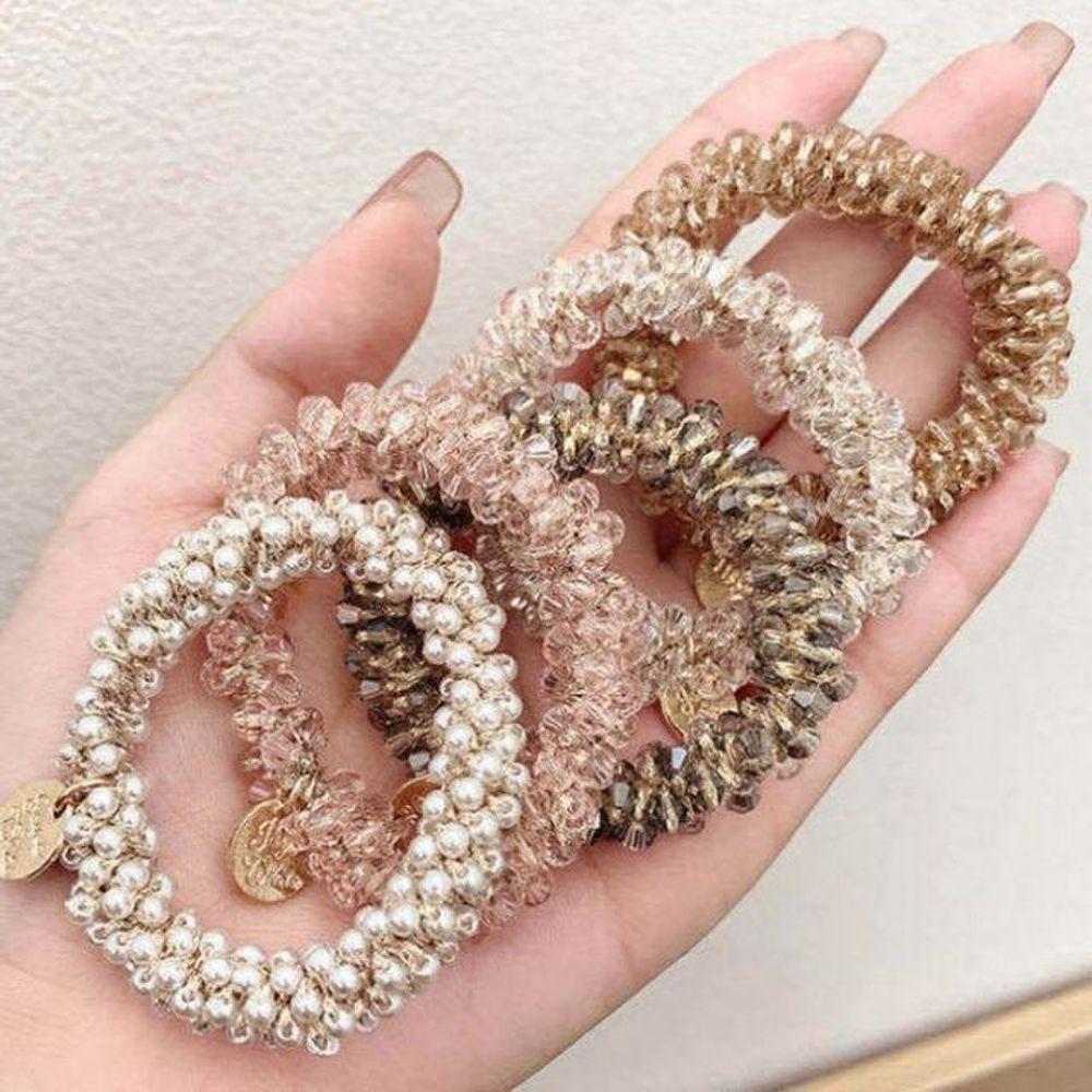 Бисерные повязки для волос Эластичные резинки для волос Модные аксессуары X (Пакет из 4) Crystal Pink
Бисерные повязки для волос Эластичные резинки для волос Модные аксессуары X (Пакет из 4) Crystal Pink