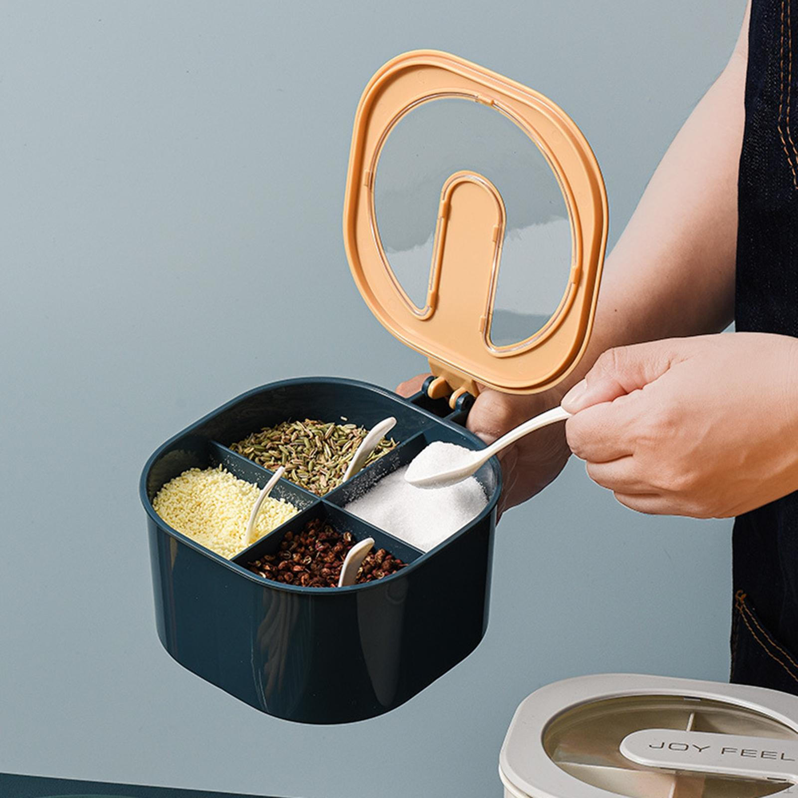 with condiment spoon, material, 4 Section Kitchen Seasoning Box Serving Spoons синій
with condiment spoon, material, 4 Section Kitchen Seasoning Box Serving Spoons синій