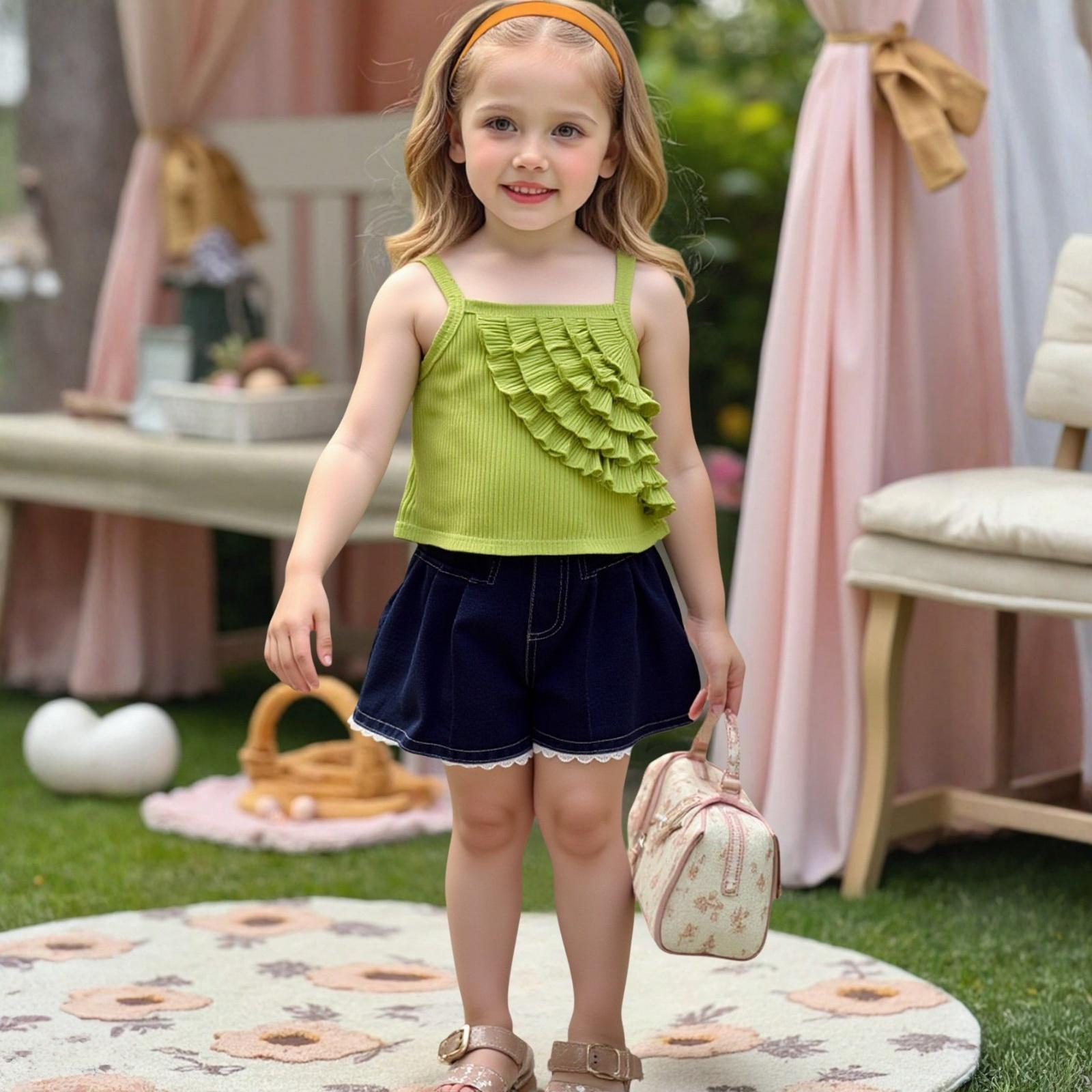 Baby Girls Floral Lace Knit Vest & Denim Shorts Stylish 2-Piece Set 130 зелений
Baby Girls Floral Lace Knit Vest & Denim Shorts Stylish 2-Piece Set 130 зелений