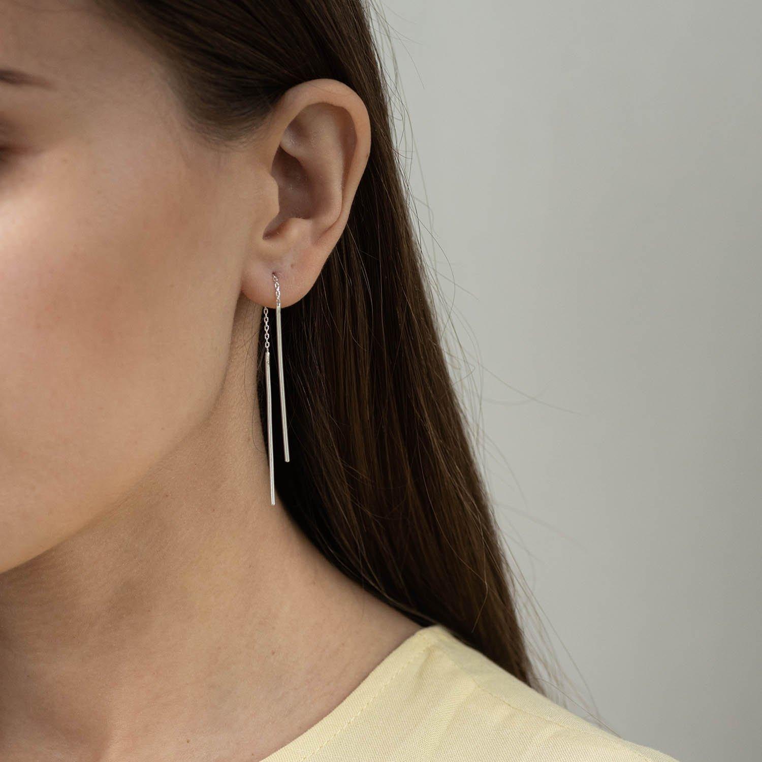 Срібні сережки - протягання Oniks срібний
Срібні сережки - протягання Oniks срібний