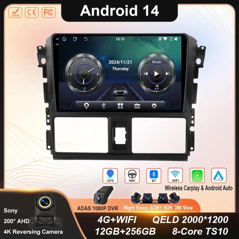 Android 14 Carplay Auto For Toyota Vios Yaris 2013 2014 2015 2016 Car Radio Multimedia Navigation Player Stereo WIFI 4G No 2DIN
Android 14 Carplay Auto For Toyota Vios Yaris 2013 2014 2015 2016 Car Radio Multimedia Navigation Player Stereo WIFI 4G No 2DIN