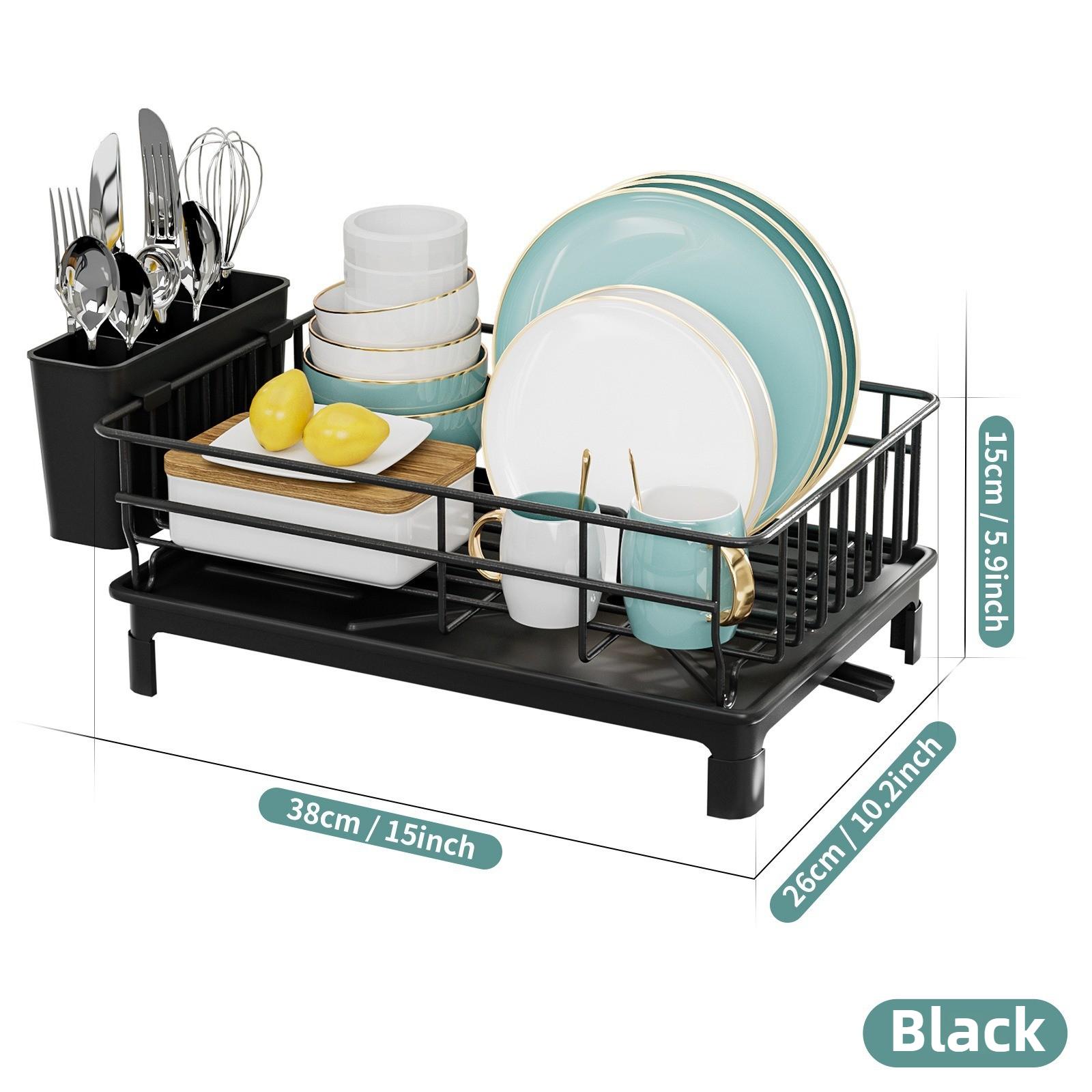 Single Layer Hollow Dish Rack Kitchen Countertop Rack with Drainage Tray Multifunctional Tableware Rack Rust Resistant Durable чорний
Single Layer Hollow Dish Rack Kitchen Countertop Rack with Drainage Tray Multifunctional Tableware Rack Rust Resistant Durable чорний