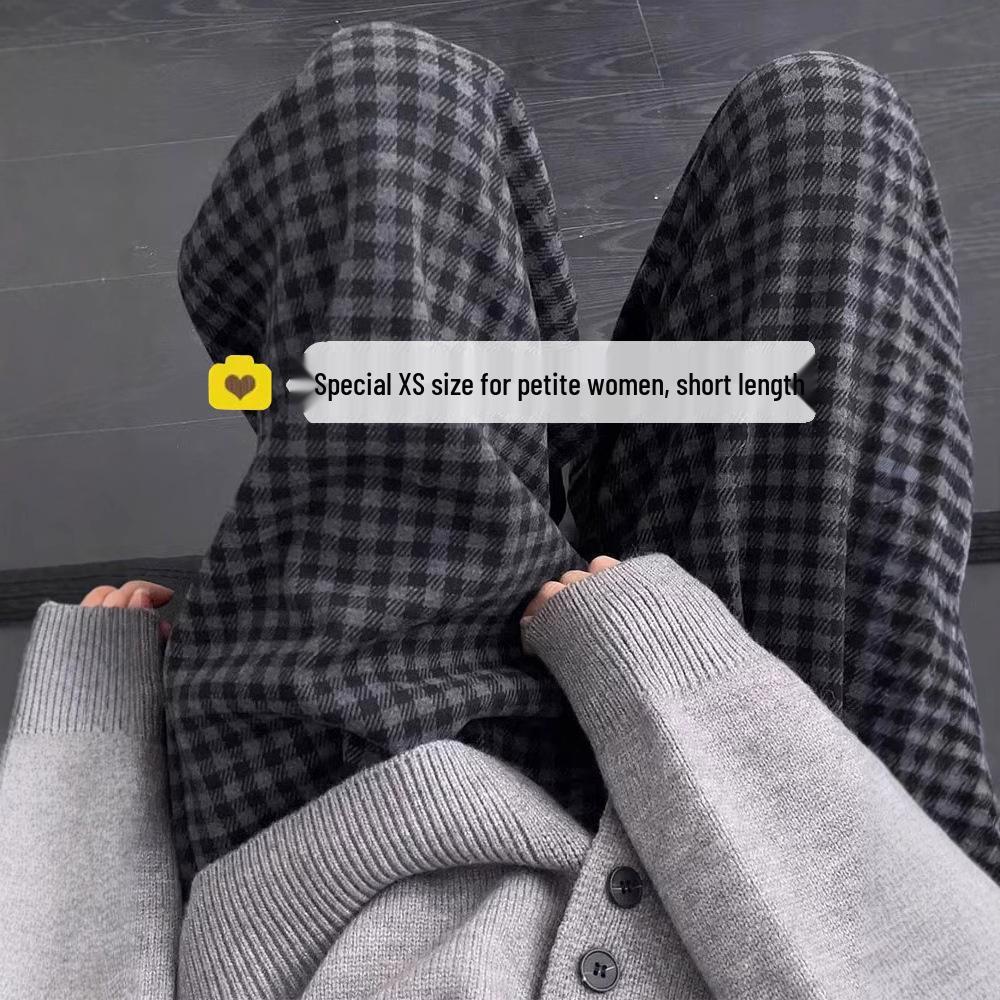 Petite 145cm High-Waisted Wool-Blend Plaid Narrow-Leg Pants with Fleece for Women - Perfect for Autumn/Winter S (80-95 jin)
Petite 145cm High-Waisted Wool-Blend Plaid Narrow-Leg Pants with Fleece for Women - Perfect for Autumn/Winter S (80-95 jin)