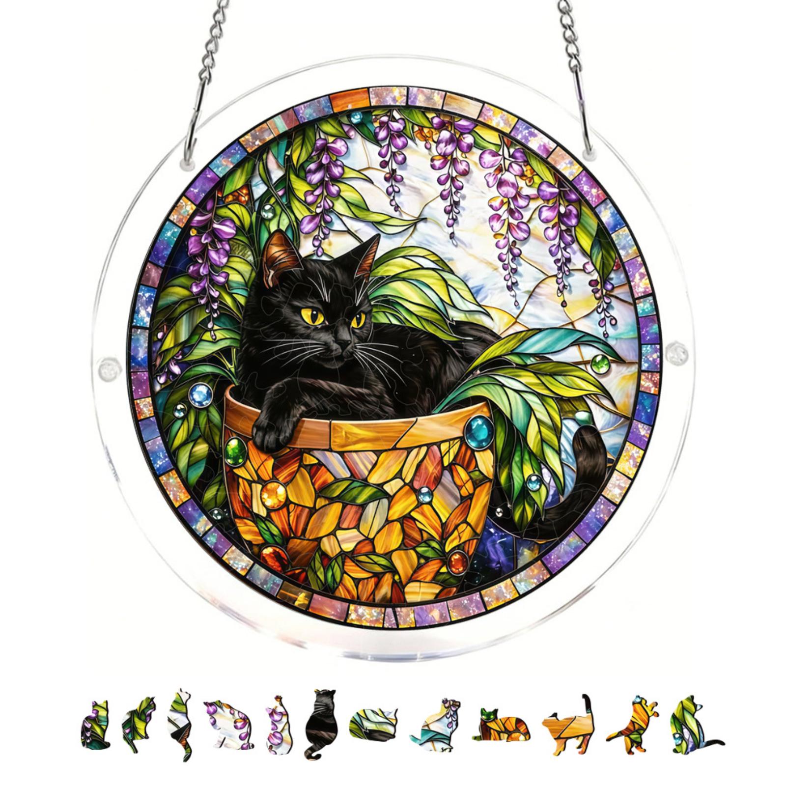 28cm 2D Acrylic Puzzle Garden Sun Catcher Hanging Decoration Featuring Cat Design Assembled Decorative Ornament for Indoor Outdoor Use One Size
28cm 2D Acrylic Puzzle Garden Sun Catcher Hanging Decoration Featuring Cat Design Assembled Decorative Ornament for Indoor Outdoor Use One Size