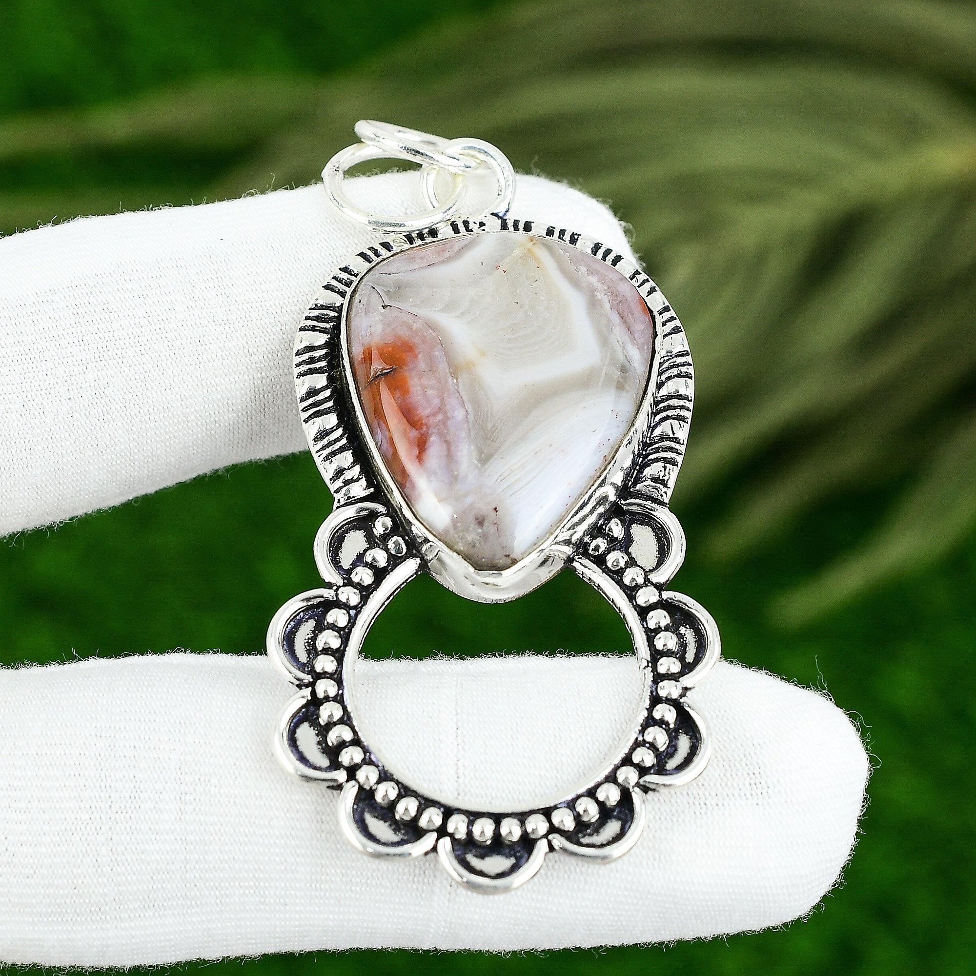 Pear Natural Mexican Laguna Lace Agate 925 Silver Bezel Wedding Pendant Jewelry
Pear Natural Mexican Laguna Lace Agate 925 Silver Bezel Wedding Pendant Jewelry