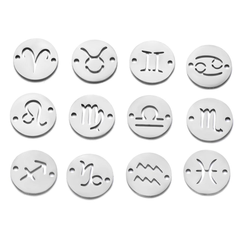 12Pcs Mixed Zodiac Charms 12mm Mirror Polish Zodiac Signs with Two Holes Stainless Steel Twelve Constellation Charm Jewelry
12Pcs Mixed Zodiac Charms 12mm Mirror Polish Zodiac Signs with Two Holes Stainless Steel Twelve Constellation Charm Jewelry
