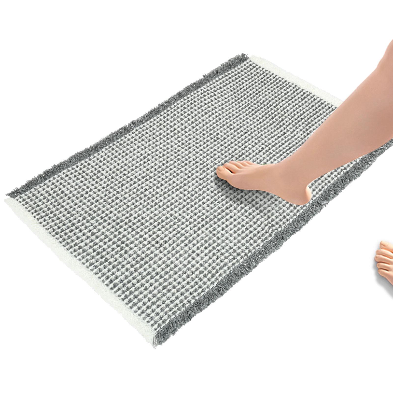 Waffle Bathroom Mat Soft Quick Absorbent Washable Nonslip Bottom with Tassels for Bathroom Door Mat Floor Tub Beside Decor 85x53cm сірий
Waffle Bathroom Mat Soft Quick Absorbent Washable Nonslip Bottom with Tassels for Bathroom Door Mat Floor Tub Beside Decor 85x53cm сірий
