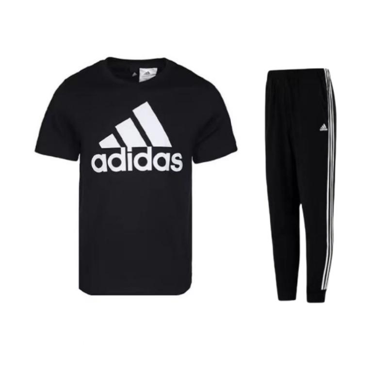 Adidas Logo Print Round Neck Pullover American Vintage Short Sleeve Striped Patchwork Cuffed Pants Casual Sports Suit Men suit Black CD4864+H46105 XS
Adidas Logo Print Round Neck Pullover American Vintage Short Sleeve Striped Patchwork Cuffed Pants Casual Sports Suit Men suit Black CD4864+H46105 XS