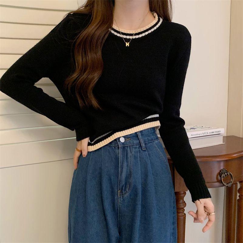 Autumn Winter Age-reducing Slim Fit Round Neck Long Sleeve Knitwear Women s Design Sense Niche Color Blocking Thin Inner Base Layer Top S чорний
Autumn Winter Age-reducing Slim Fit Round Neck Long Sleeve Knitwear Women s Design Sense Niche Color Blocking Thin Inner Base Layer Top S чорний