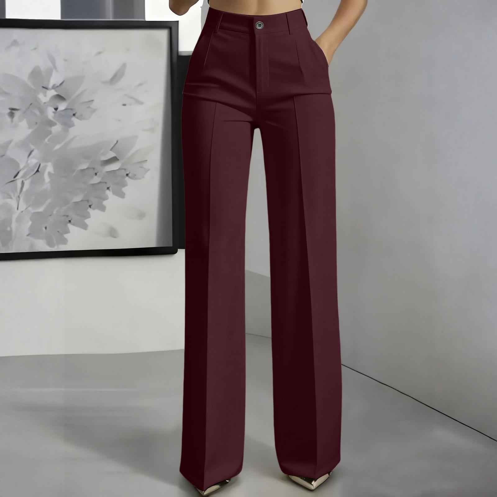High Waist Wide Leg Trousers for Women Straight Fit Business Casual Pants with Front Button and Zipper Closure XXL винний
High Waist Wide Leg Trousers for Women Straight Fit Business Casual Pants with Front Button and Zipper Closure XXL винний