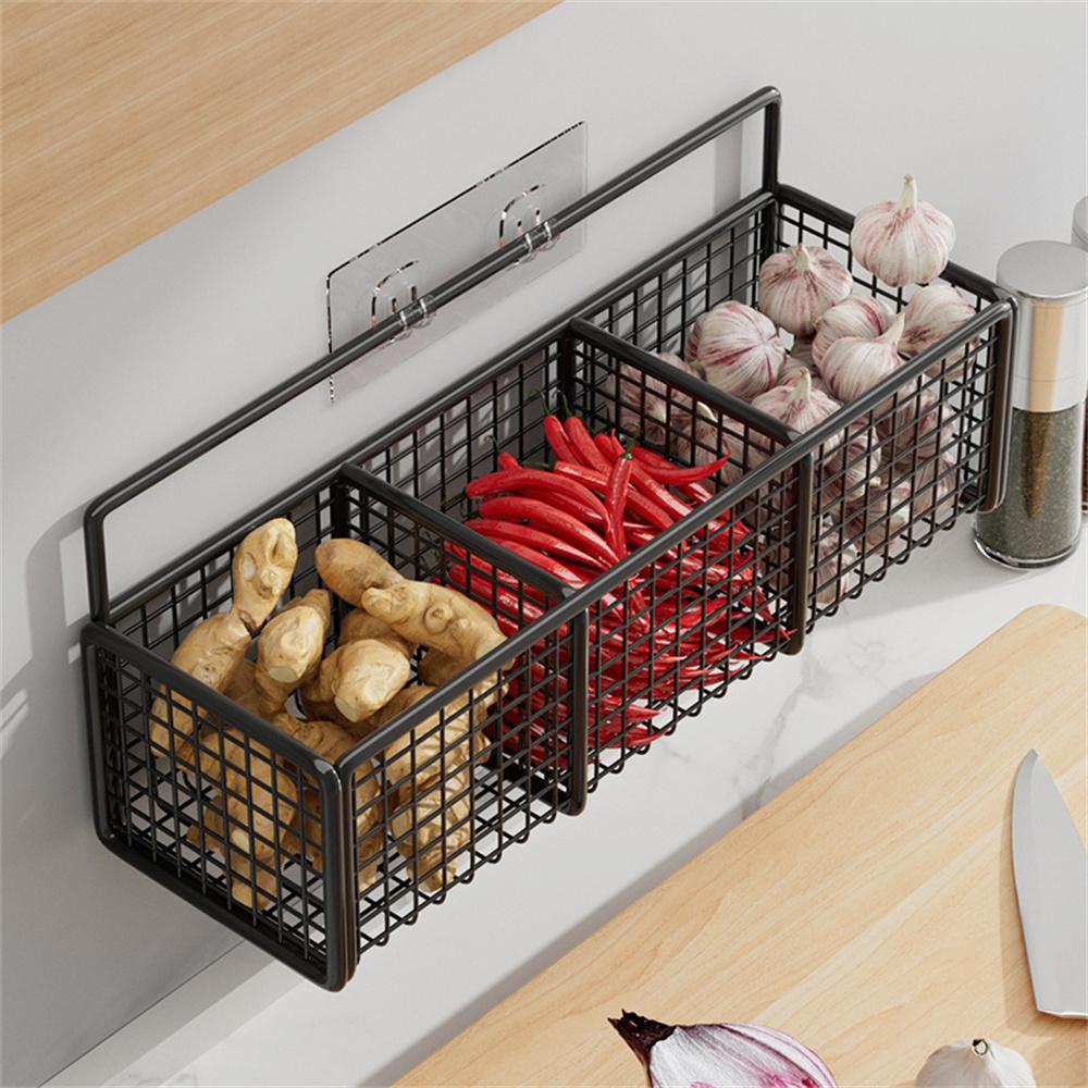 Multifunctional Kitchen Rack Wall Mount Storage Basket Onion Ginger Garlic Spice Condiment Storage Organizer Shelf Kitchen Acc
Multifunctional Kitchen Rack Wall Mount Storage Basket Onion Ginger Garlic Spice Condiment Storage Organizer Shelf Kitchen Acc