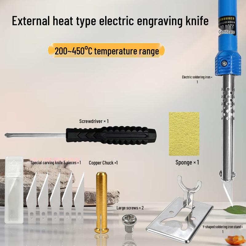 Electric Soldering Iron and Hot Cutting Knife for Fabric, Welding, Branding, Engraving, and Punching with Copper Chuck
Electric Soldering Iron and Hot Cutting Knife for Fabric, Welding, Branding, Engraving, and Punching with Copper Chuck