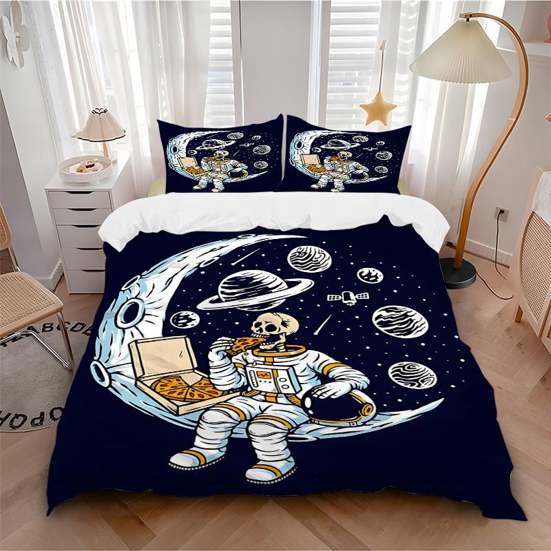3pcs bedding set Space skeleton Includes 1 Comforter + 2 Pillowcases, Without Pillow Inserts, Soft Comfortable, Lightweight Breathable018 135x200cm
3pcs bedding set Space skeleton Includes 1 Comforter + 2 Pillowcases, Without Pillow Inserts, Soft Comfortable, Lightweight Breathable018 135x200cm