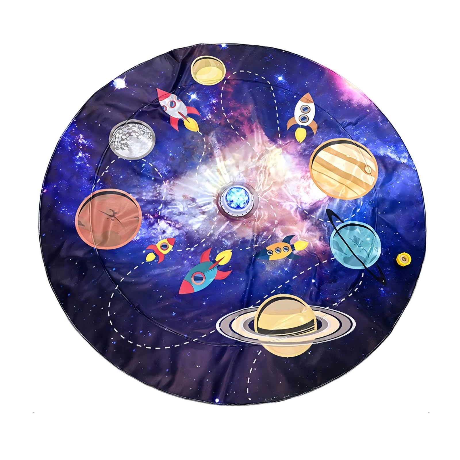Outdoor Space-Themed Water Spray Mat with Remote Control and LED Light for Backyard Pool Play Splash Pad with Battery Operated Sprinkler One Size
Outdoor Space-Themed Water Spray Mat with Remote Control and LED Light for Backyard Pool Play Splash Pad with Battery Operated Sprinkler One Size