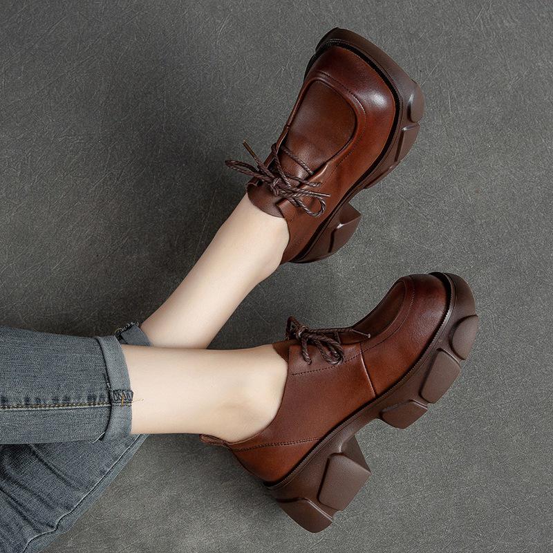 Shanghai Retro Platform Thick Sole Lace-Up Women s Loafers - Versatile, Fashionable, Height Increasing Cowhide Shoes 39 коричневый
Shanghai Retro Platform Thick Sole Lace-Up Women s Loafers - Versatile, Fashionable, Height Increasing Cowhide Shoes 39 коричневый