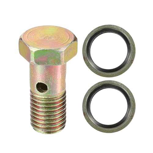 VekAuto Single Banjo Bolt Kit M12x1.5 32mm Length Metric Thread Turbo Brake Line Fitting Adapter for Vehicles Made of Durable Metal Bronze Color
VekAuto Single Banjo Bolt Kit M12x1.5 32mm Length Metric Thread Turbo Brake Line Fitting Adapter for Vehicles Made of Durable Metal Bronze Color