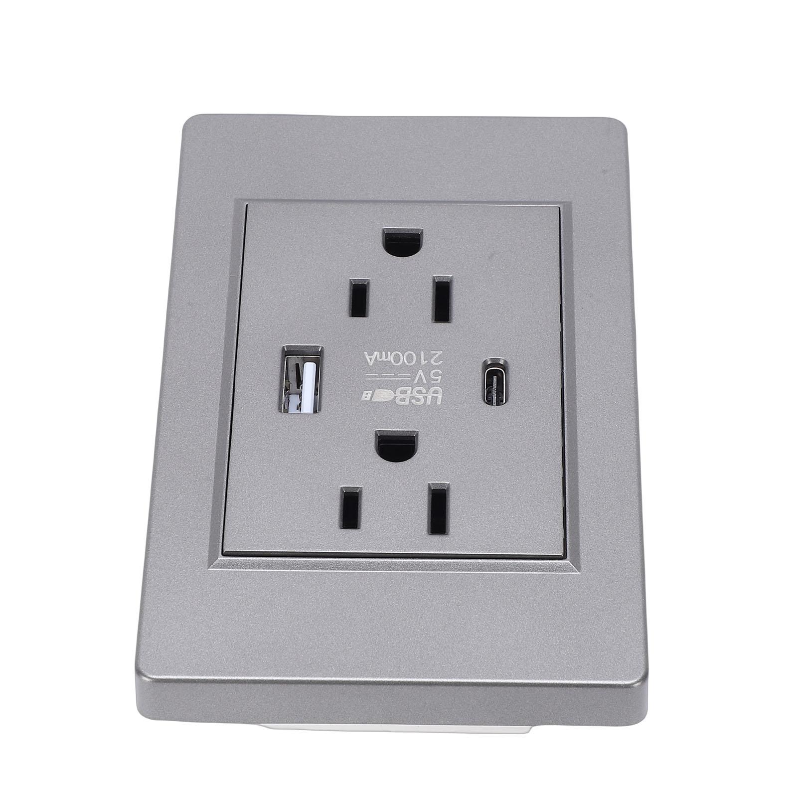 15A Receptacle with Wall Plate PC Material Electrical Outlet 2100mA USB Port Glossy Grey Design for Residences Apartments Hotels
15A Receptacle with Wall Plate PC Material Electrical Outlet 2100mA USB Port Glossy Grey Design for Residences Apartments Hotels