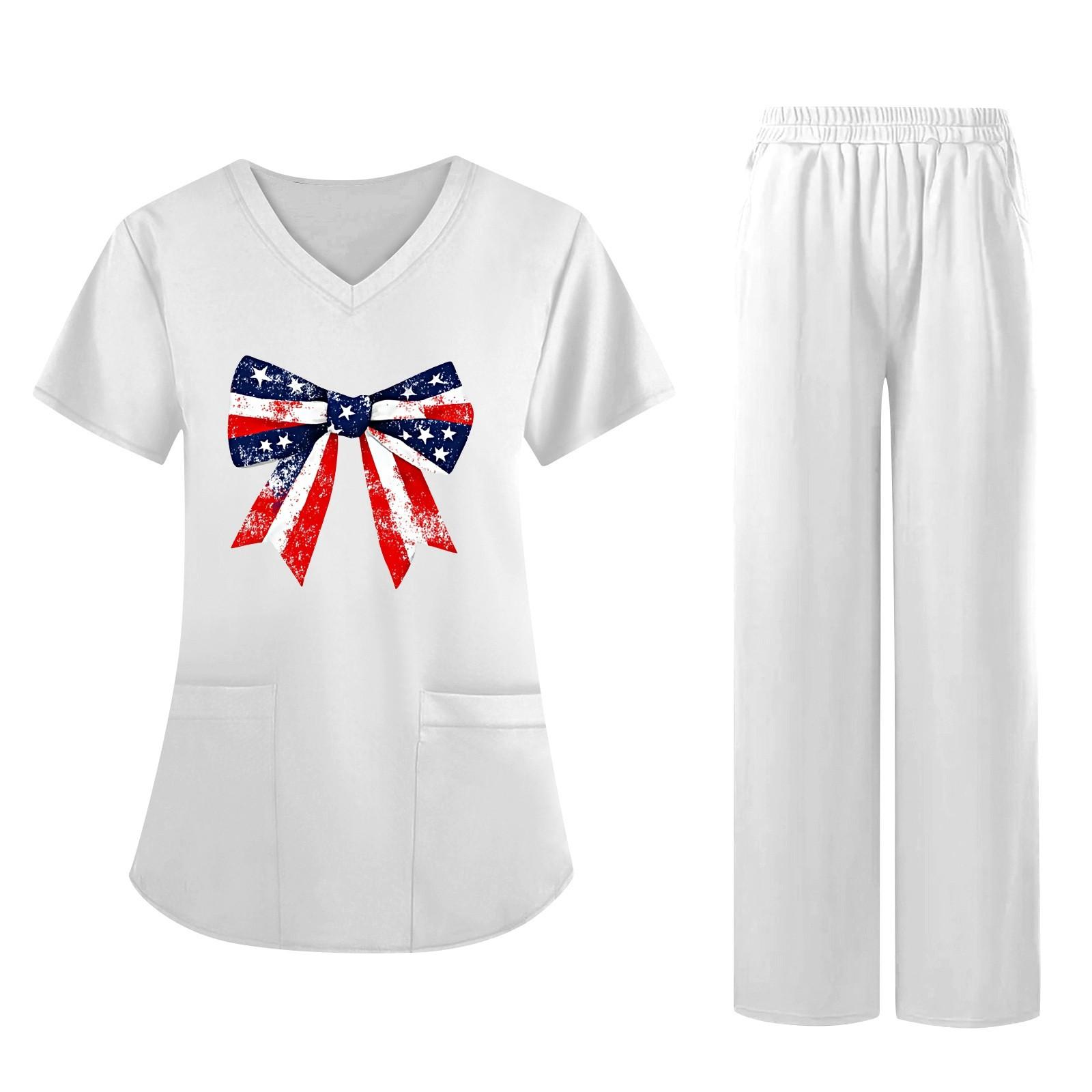 Women s Fabric Printed V Neck Pocket Short Sleeved Pants Set Workwear XL білий
Women s Fabric Printed V Neck Pocket Short Sleeved Pants Set Workwear XL білий