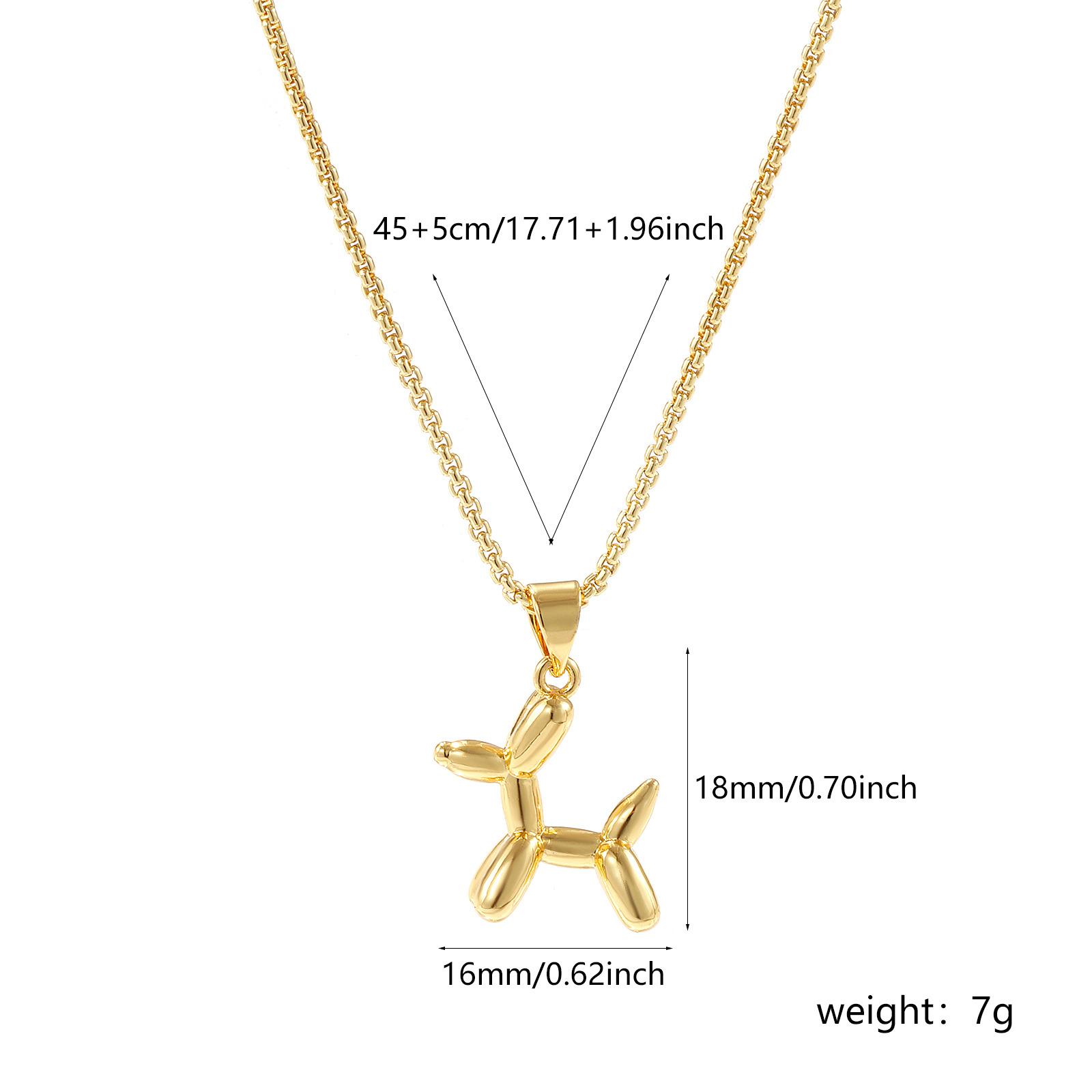 1 Piece Stylish Cute Necklace 18K Real Gold Plated Brass Link Cable Chain Balloon Dog 3D Pendant Charm Necklace Unisex Gift
1 Piece Stylish Cute Necklace 18K Real Gold Plated Brass Link Cable Chain Balloon Dog 3D Pendant Charm Necklace Unisex Gift
