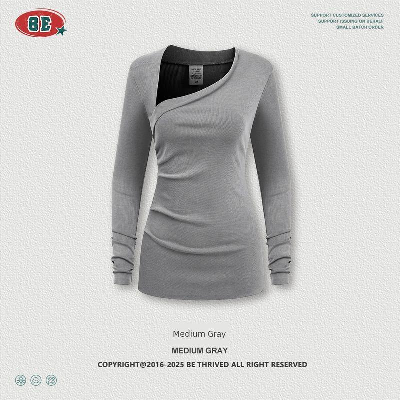 Be Women s Clothing | Fall 2025 Fashion Pure Sweet and Spicy Asymmetrical Oblique Shoulder Waist-Controlled Long Sleeves T-shirt Long Dress Suit Women Tops-medium gray L
Be Women s Clothing | Fall 2025 Fashion Pure Sweet and Spicy Asymmetrical Oblique Shoulder Waist-Controlled Long Sleeves T-shirt Long Dress Suit Women Tops-medium gray L