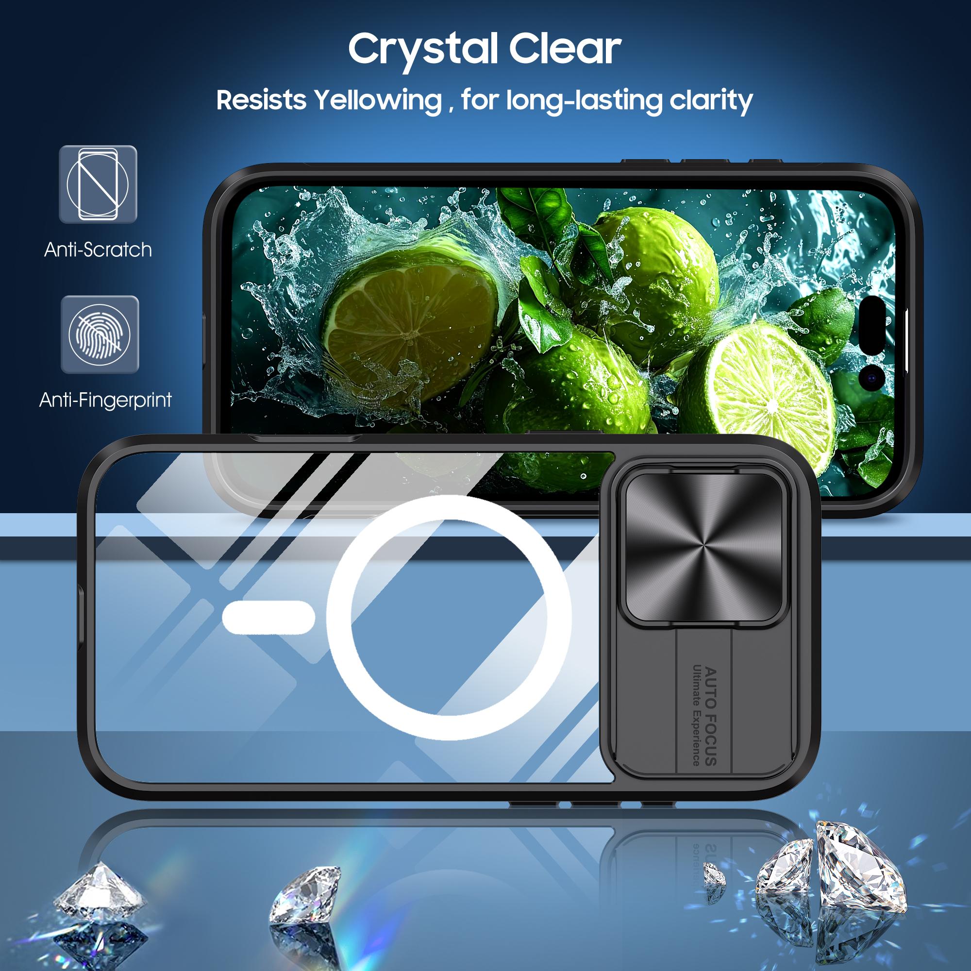 For iPhone 16 Pro Clear Phone Case Compatible with MagSafe PC Cover with Camera Lens Slider Black
For iPhone 16 Pro Clear Phone Case Compatible with MagSafe PC Cover with Camera Lens Slider Black