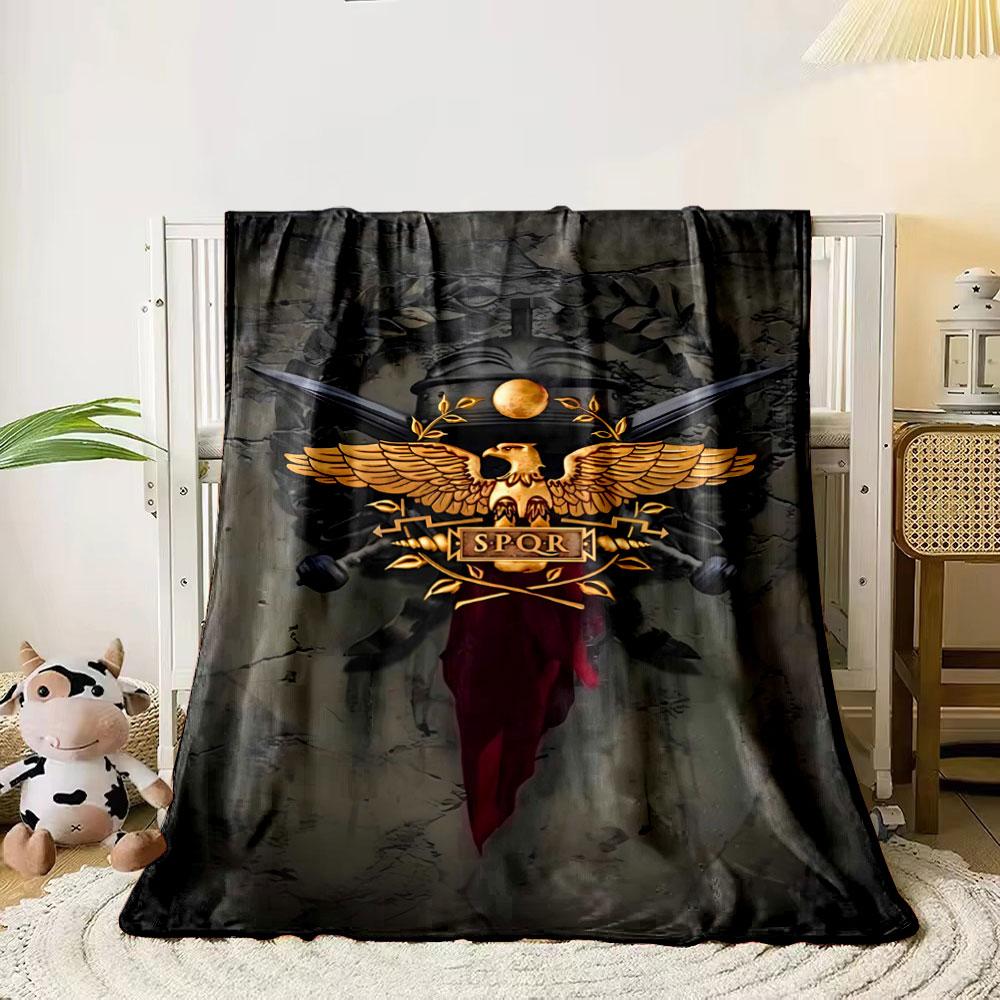 Golden eagle emblem with laurel wreath, swords, and SPQR text on stone. for all seasons blanket lunch break throw gift 80cm x 120cm
Golden eagle emblem with laurel wreath, swords, and SPQR text on stone. for all seasons blanket lunch break throw gift 80cm x 120cm