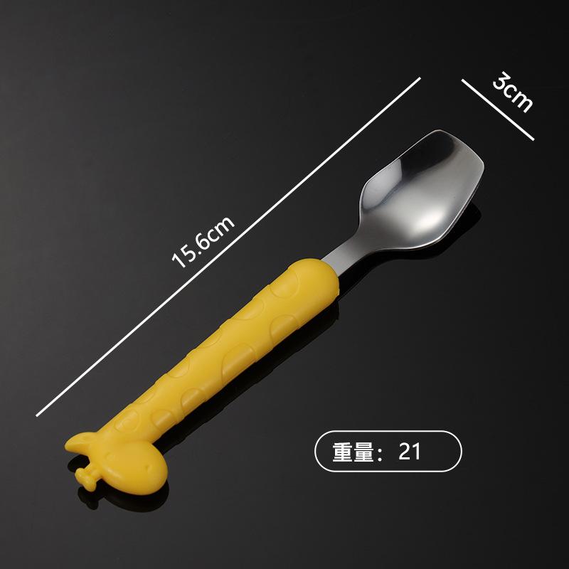 Детская ложка с ручкой из нержавеющей стали, красочная подарочная посуда, магазин для матери и ребенка, ложка с изображением жирафа из мультфильма 410
Детская ложка с ручкой из нержавеющей стали, красочная подарочная посуда, магазин для матери и ребенка, ложка с изображением жирафа из мультфильма 410