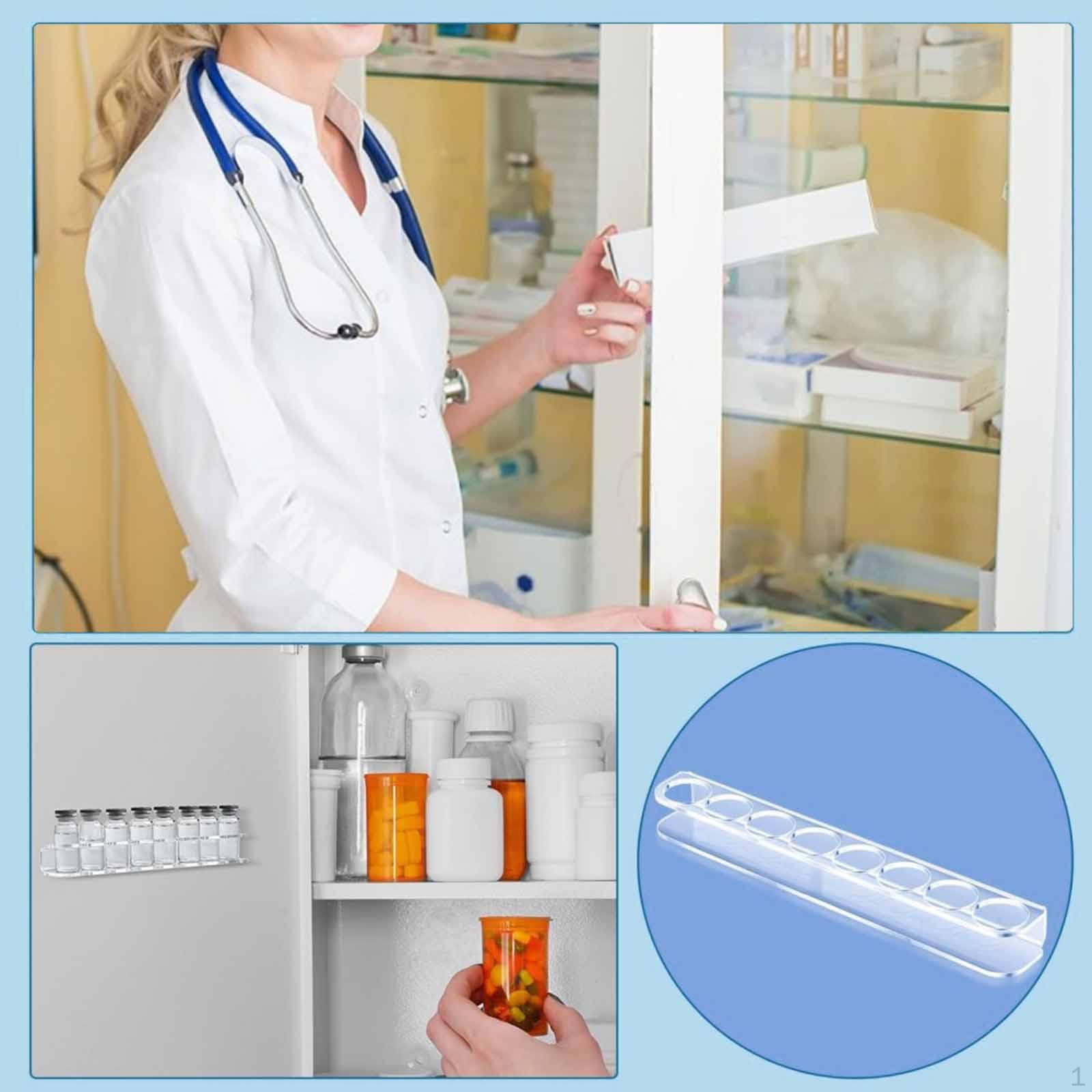 Держатель для флаконов для морозильной камеры Маленькая бутылка Включает липкие листы Компактная полка для хранения Ежедневное использование