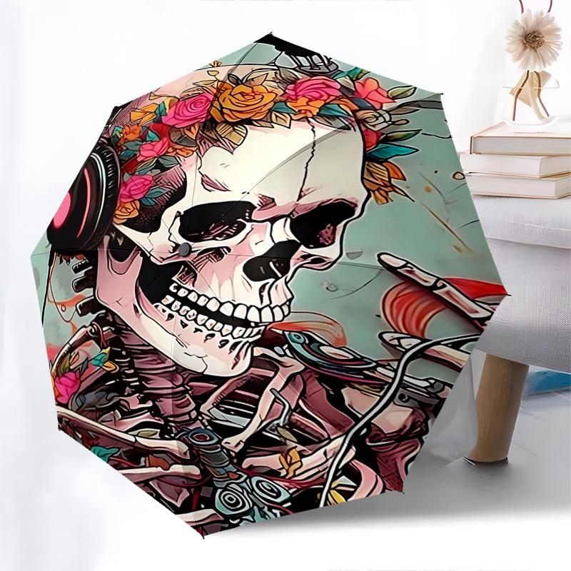 1pc Floral Skull Headphones: Auto-Open Close Umbrella, Portable 3-Fold Design, 8-Bone Iron Frame Outdoor Umbrella, Ideal Gift for Fans, Travelers, Dai
1pc Floral Skull Headphones: Auto-Open Close Umbrella, Portable 3-Fold Design, 8-Bone Iron Frame Outdoor Umbrella, Ideal Gift for Fans, Travelers, Dai