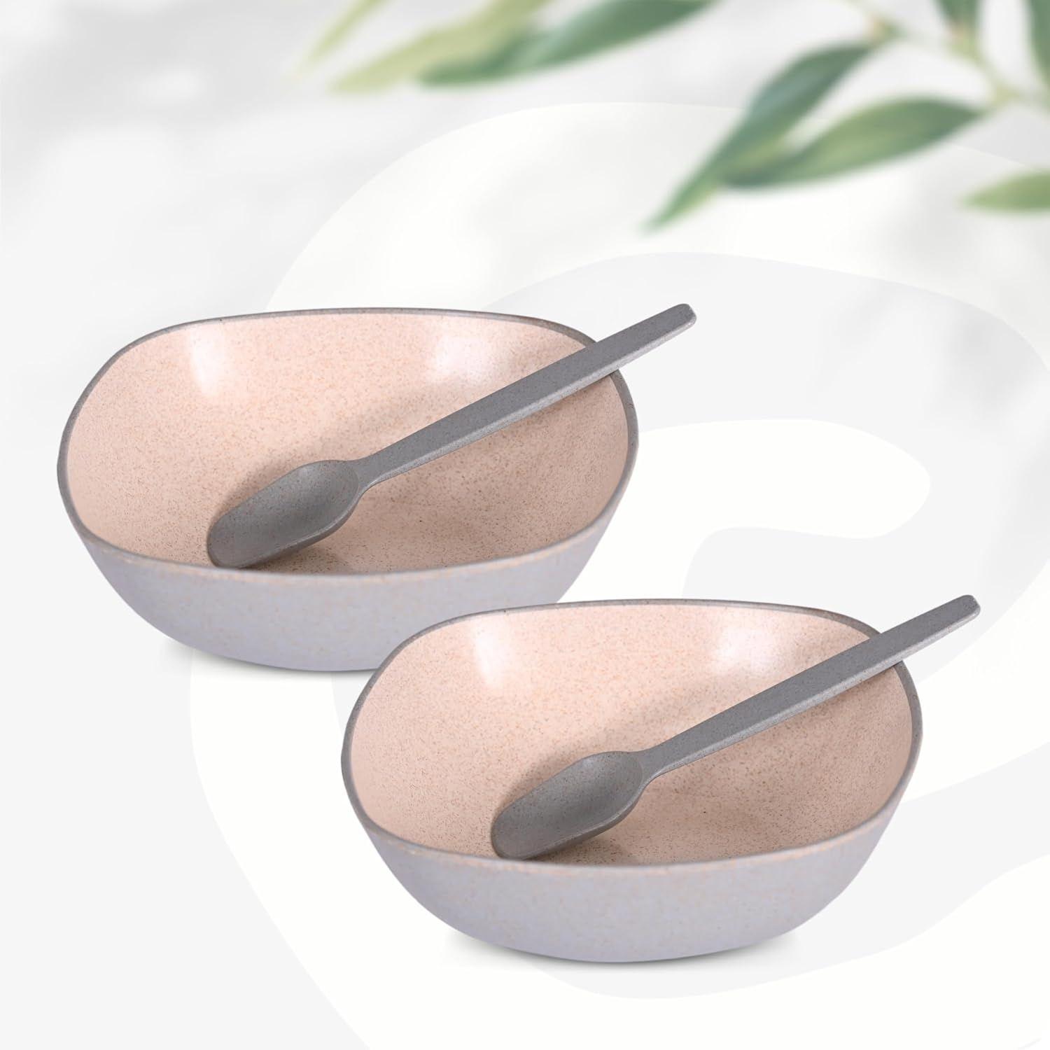 Set of 2 Earth-Friendly Multipurpose Bowls for Kitchen with Spoons | 750 ml | Made with Rice Husk Biocomposite| Microwave Safe Bowl |
Set of 2 Earth-Friendly Multipurpose Bowls for Kitchen with Spoons | 750 ml | Made with Rice Husk Biocomposite| Microwave Safe Bowl |