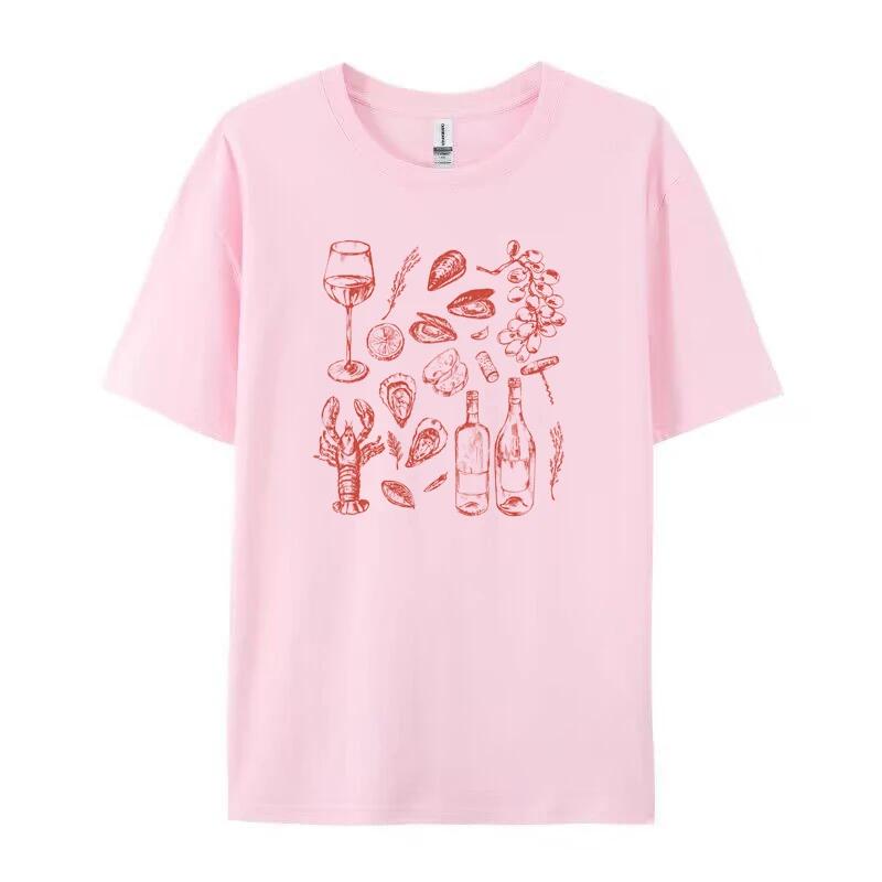 Women Retro Style Italian Seafood Print TShirt Vintage Aesthetic Oyster Lobster T Shirt Cute Foodie Shirt Loose Vacation Tops 4XL
Women Retro Style Italian Seafood Print TShirt Vintage Aesthetic Oyster Lobster T Shirt Cute Foodie Shirt Loose Vacation Tops 4XL