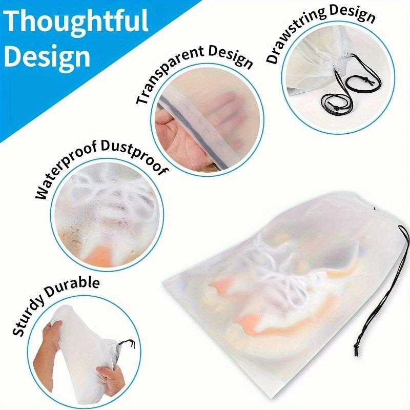 5pcs Clear Drawstring Shoe Bags, Waterproof & Dustproof - Ideal for Travel & Packing, Portable Storage Solution for Men & Women
5pcs Clear Drawstring Shoe Bags, Waterproof & Dustproof - Ideal for Travel & Packing, Portable Storage Solution for Men & Women